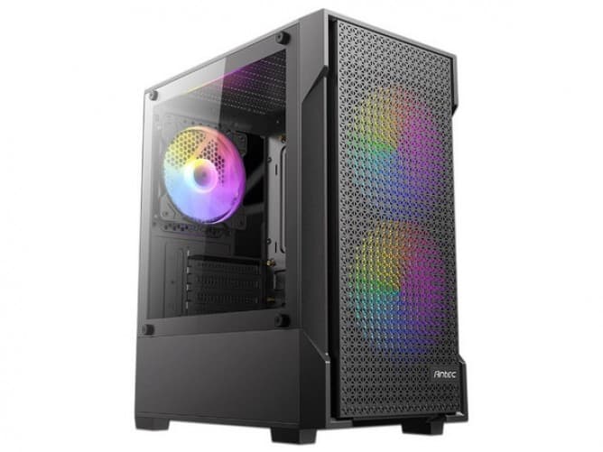 Gabinete Antec VX100M RGB, Mini Tower, Micro-ATX, ITX, Ventana vidrio templado, Negro