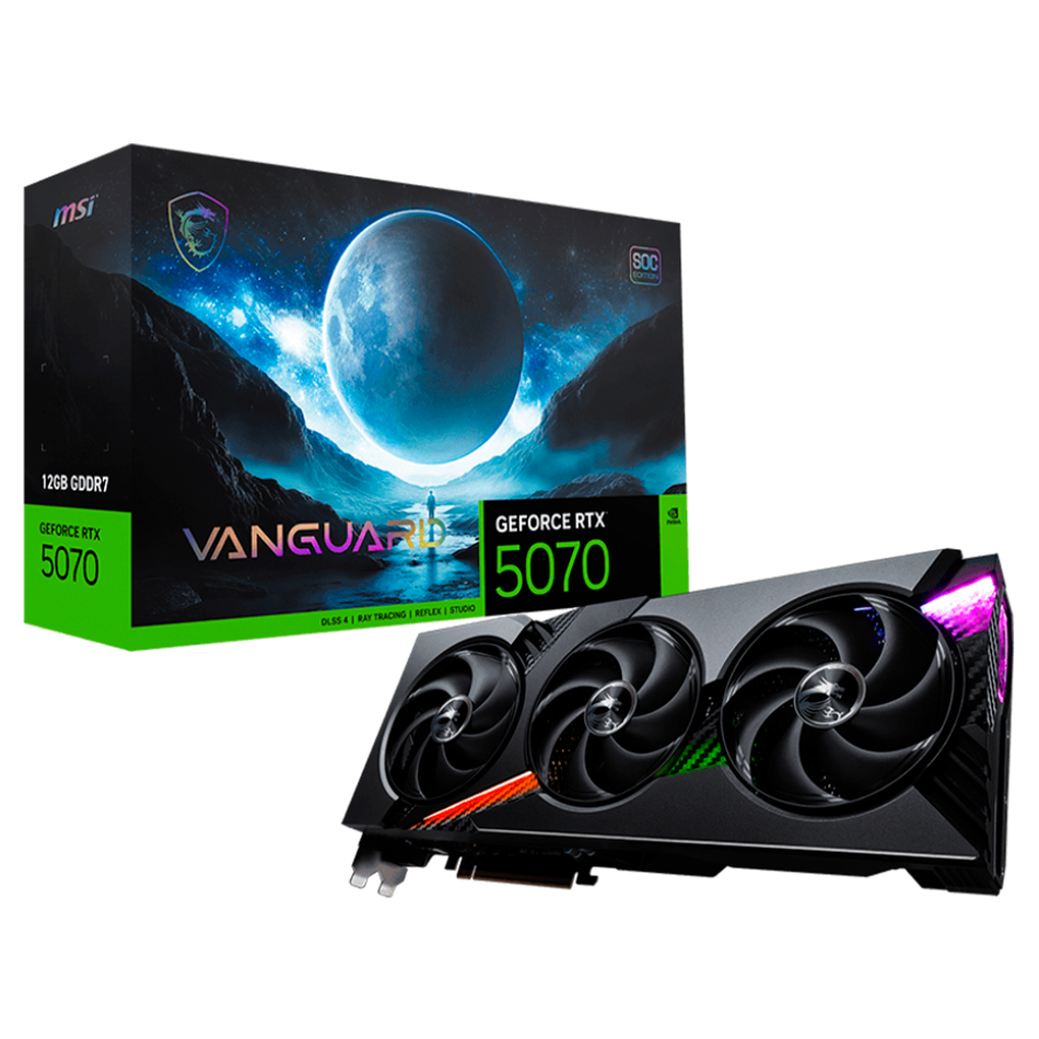 Tarjeta de Video MSI GeForce RTX 5070 12G VANGUARD SOC GeForce RTX 5070, 12 GB, 192 Bit, GDDR7, PCI Express 5.0