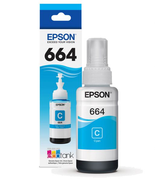 BOTELLA DE TINTA EPSON CYAN T664220 70 ML original