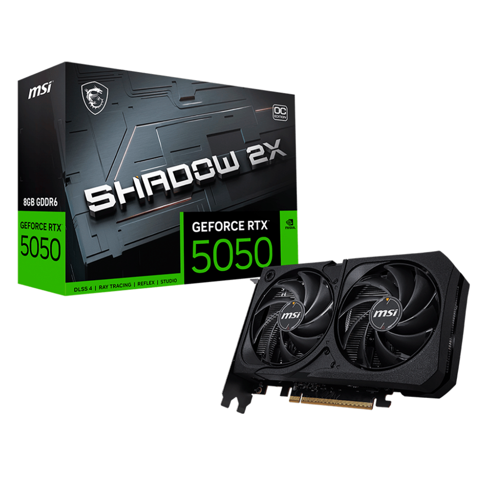 Tarjeta de Video MSI GeForce RTX 5050 8G SHADOW 2X OC, 8GB, 128 Bit, GDDR6, PCI Express 5.0