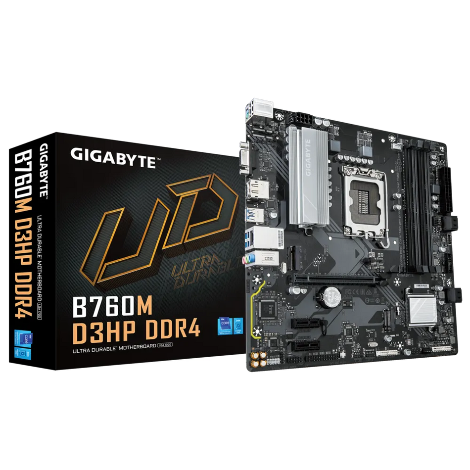 Tarjeta madre GIGABYTE B760M D3HP DDR4 LGA 1700, 4 DDR4-SDRAM, Micro ATX