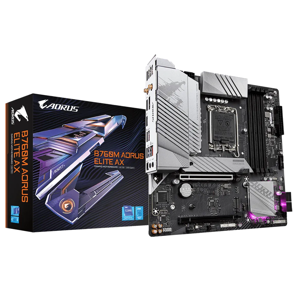 Tarjeta Madre Gigabyte B760M AORUS ELITE AX LGA 1700, 4 DDR5-SDRAM, Micro ATX