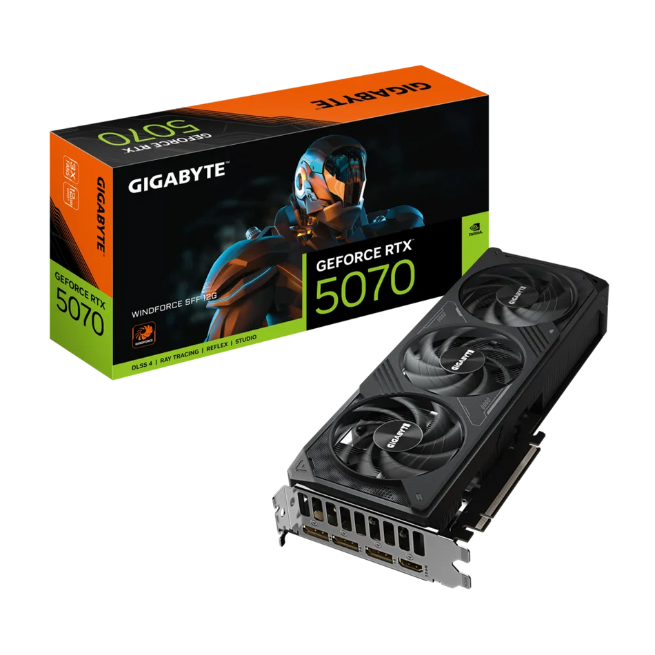 Tarjeta de Video GIGABYTE GeForce RTX 5070 WINDFORCE SFF 12G, 12 GB, 192 Bit, GDDR7, PCI Express x16 5.0