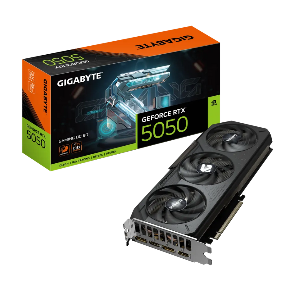 Tarjeta de Video GIGABYTE GeForce RTX 5050 GAMING OC 8G, 8 GB, 128 Bit, GDDR6, PCI Express 5.0, DP/HDMI