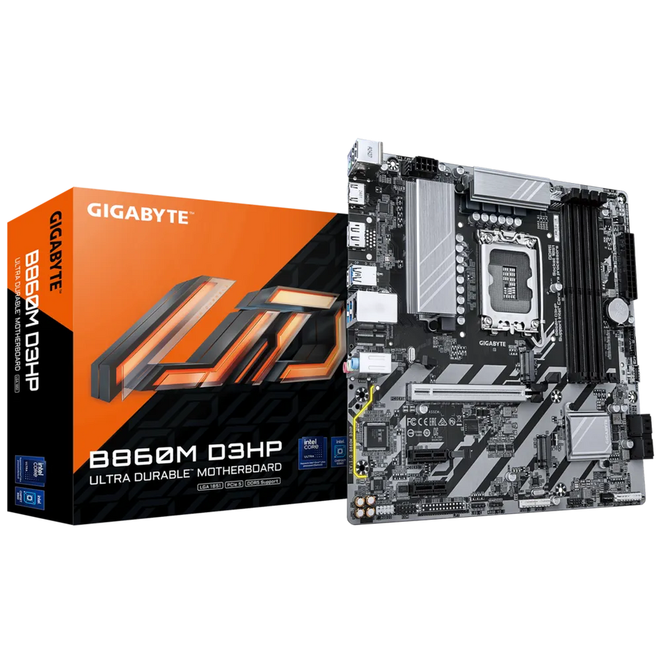 Tarjeta Madre Gigabyte B860M D3HP, Micro-ATX, LGA 1851, 256GB DDR5, HDMI/DisplayPort Para Intel
