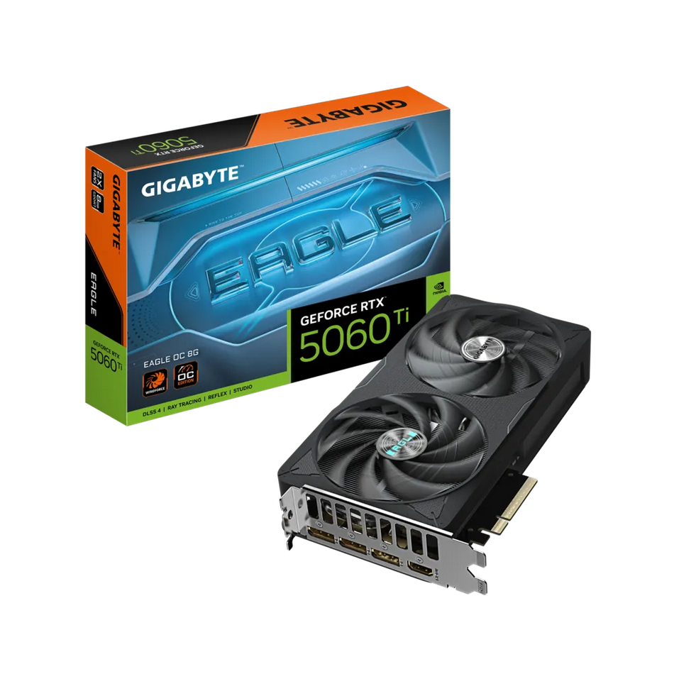 Tarjeta de Video GIGABYTE GeForce RTX 5060 Ti EAGLE OC 8G , 8 GB, 128 Bit, GDDR7, PCI Express x8 5.0
