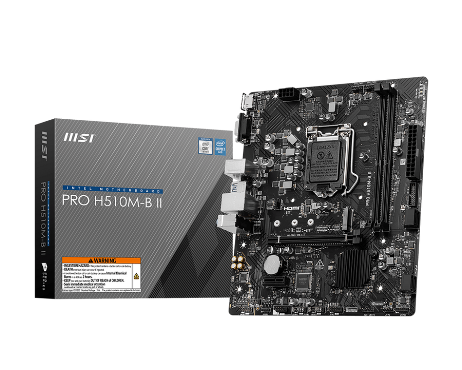 Tarjeta Madre MSI PRO H510M-B II, Socket 1200, 2x DDR4 2933MHz, 1x M.2, 1x HDMI, Micro ATX