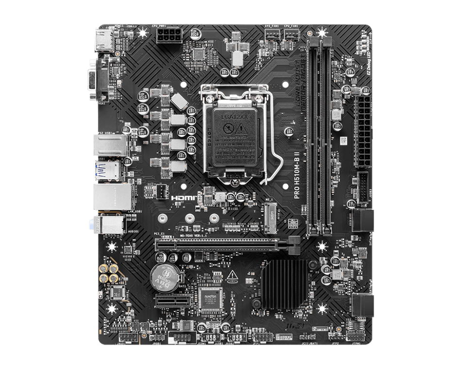Tarjeta Madre MSI PRO H510M-B II, Socket 1200, 2x DDR4 2933MHz, 1x M.2, 1x HDMI, Micro ATX