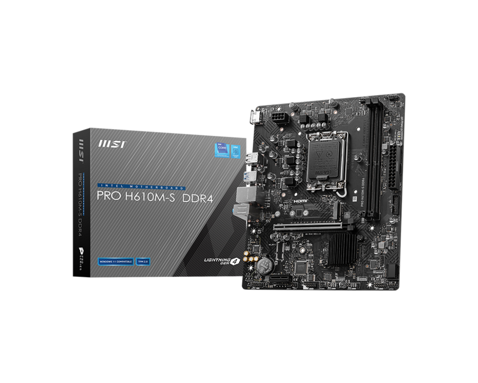 Tarjeta Madre MSI PRO H610M-S DDR4, Socket 1700, 2x DDR4 3200MHz, 1x M.2, 1x HDMI, Micro ATX