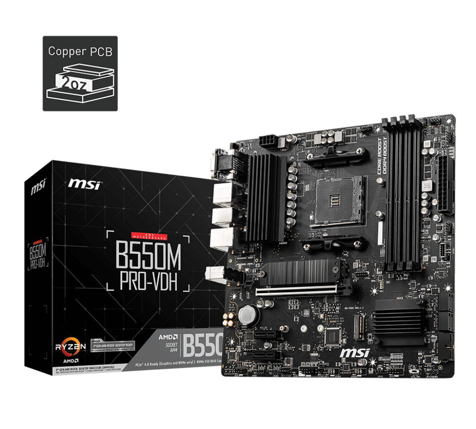 Tarjeta Madre MSI B550M PRO-VDH Socket AM4,  Micro ATX