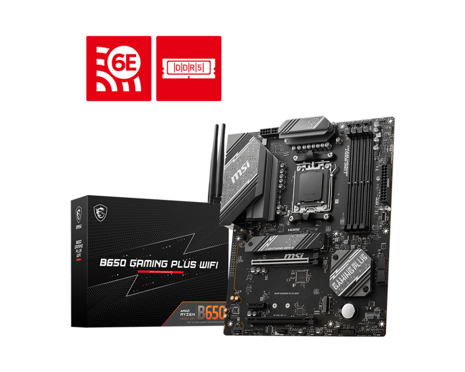 Tarjeta madre MSI B650 GAMING PLUS WIFI, AMD, AM5, DDR5-SDRAM, 192 GB