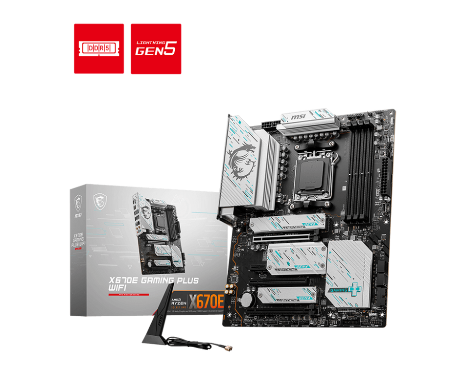 Tarjeta Madre MSI X670E GAMING PLUS WIFI, ATX, AMD, AM5, 4XDDR5-SDRAM