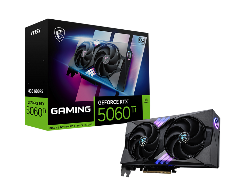Tarjeta de Video MSI GeForce RTX 5060 TI 8G GAMING OC , 8 GB, 128 Bit, GDDR7, PCI Express x16 5.0