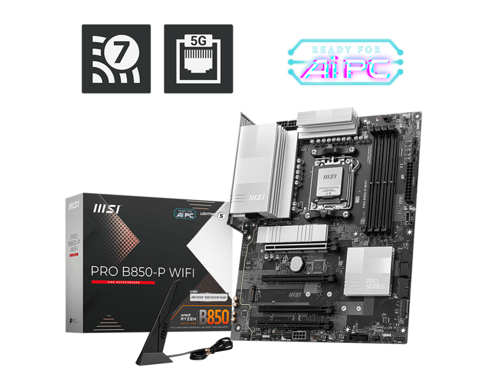 Tarjeta Madre MSI PRO B850-P WIFI, ATX, Socket AM5, AMD B850, 256GB DDR5, HDMI
