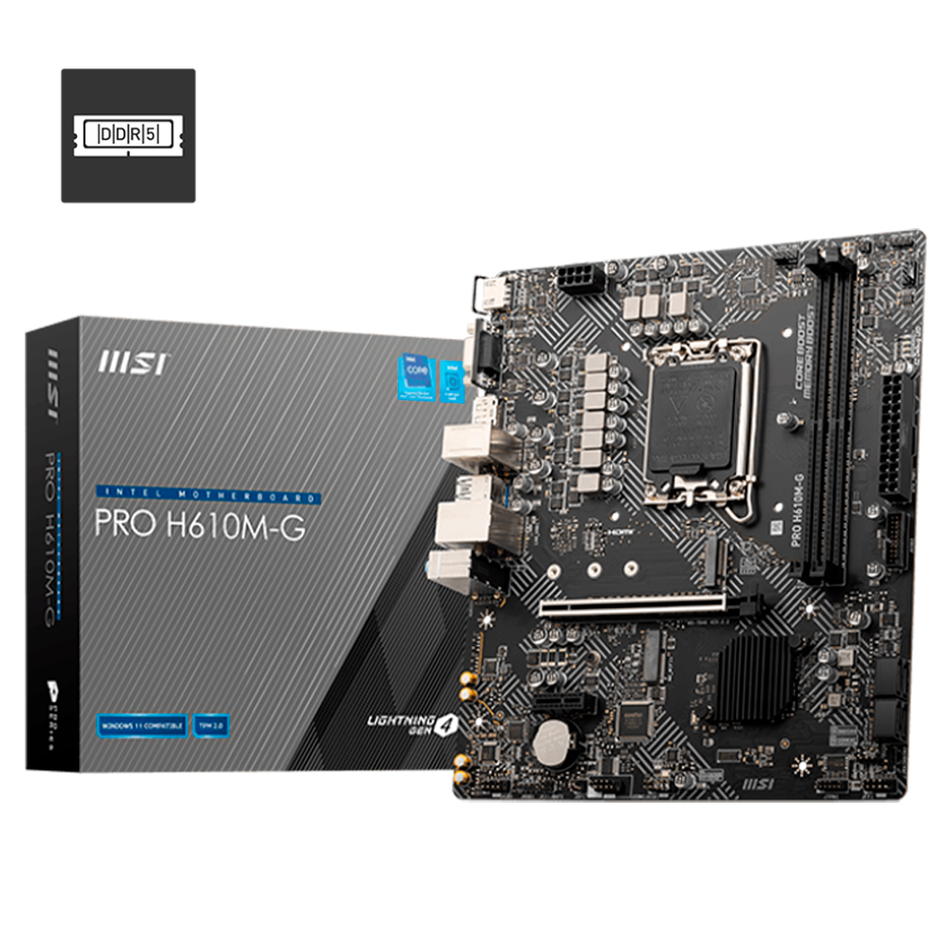 Tarjeta Madre MSI PRO H610M-G, Micro-ATX, LGA 1700, Intel H610, 96GB DDR5, HDMI/DP para Intel