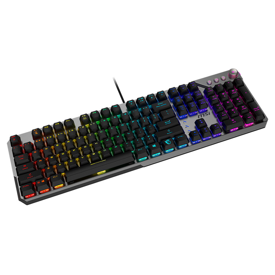 Teclado MSI STRIKE 600 SILENT US, Ingles, Alambrico, USB, Mecanico, LED RGB, Negro