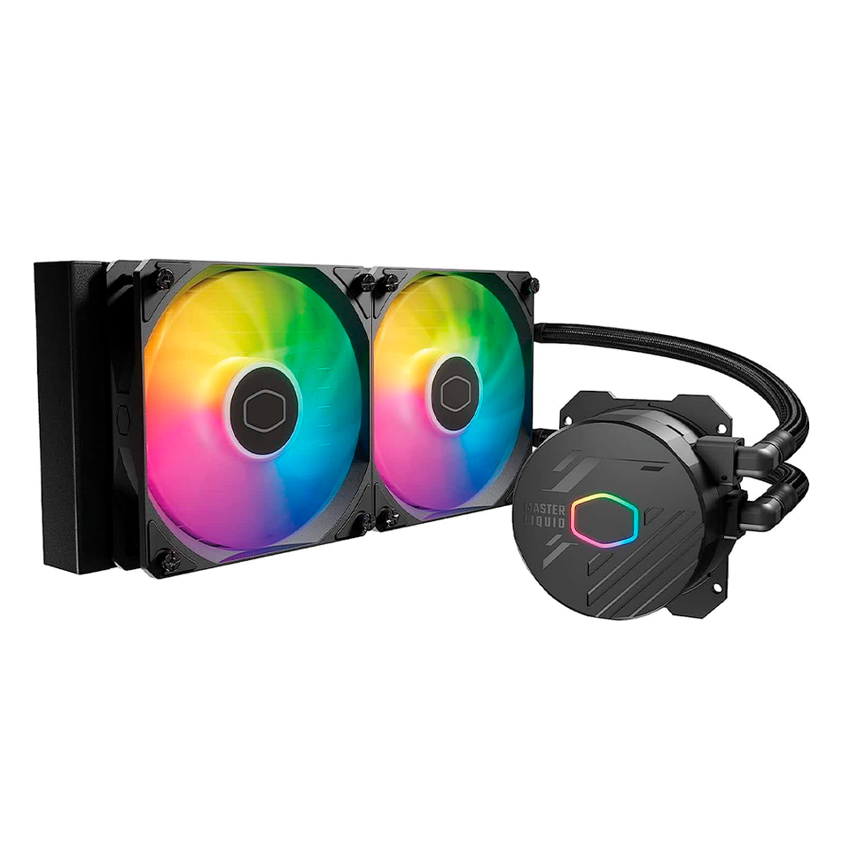 Enfriamiento Liquido Cooler Core II ARGB, 240mm, 2x120mm, hasta 1750RPM, Negro