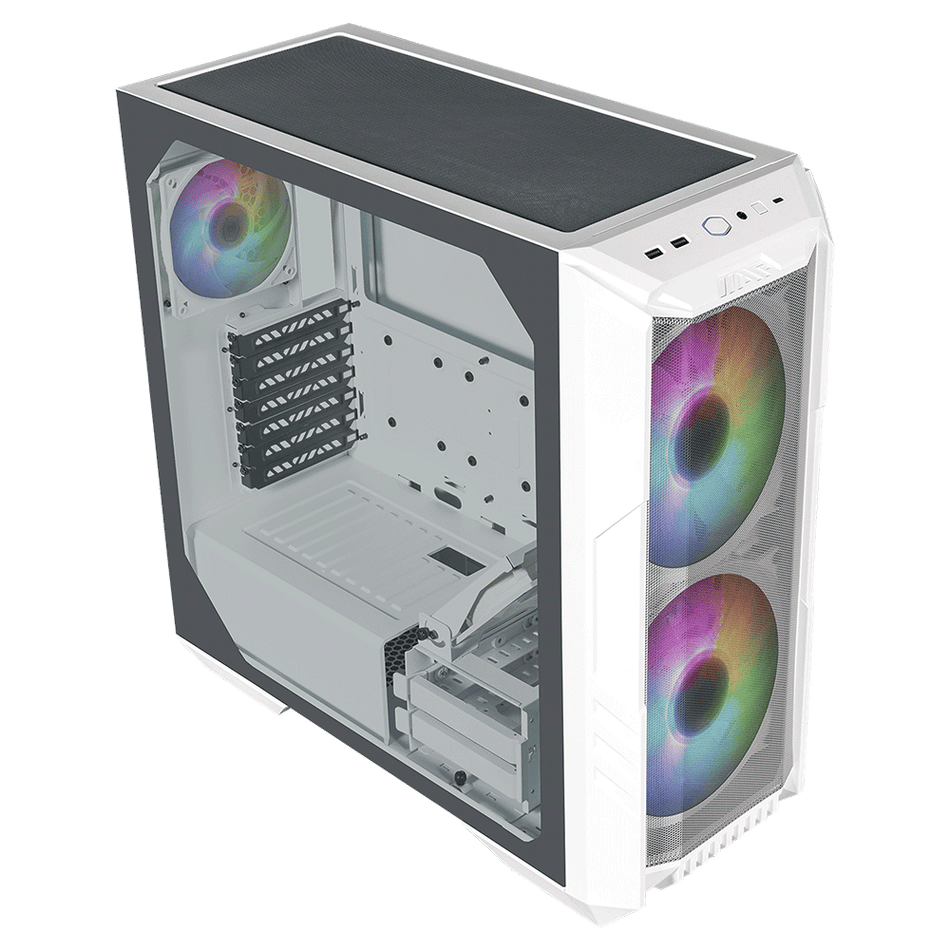 Gabinete Cooler Master HAF 500 Midi Tower con Ventana, 3x Vent. ARGB, Blanco