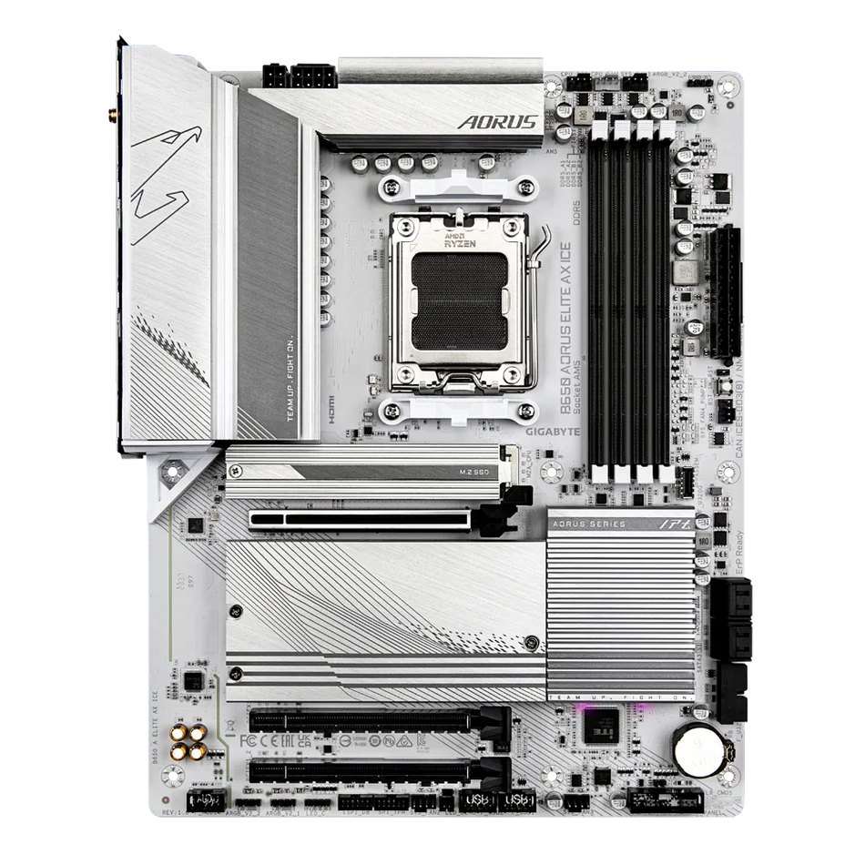 Tarjeta Madre Gigabyte B650 AORUS ELITE AX ICE, AMD, Enchufe AM5, AMD Ryzen 7, 192 GB, DDR5-SDRAM