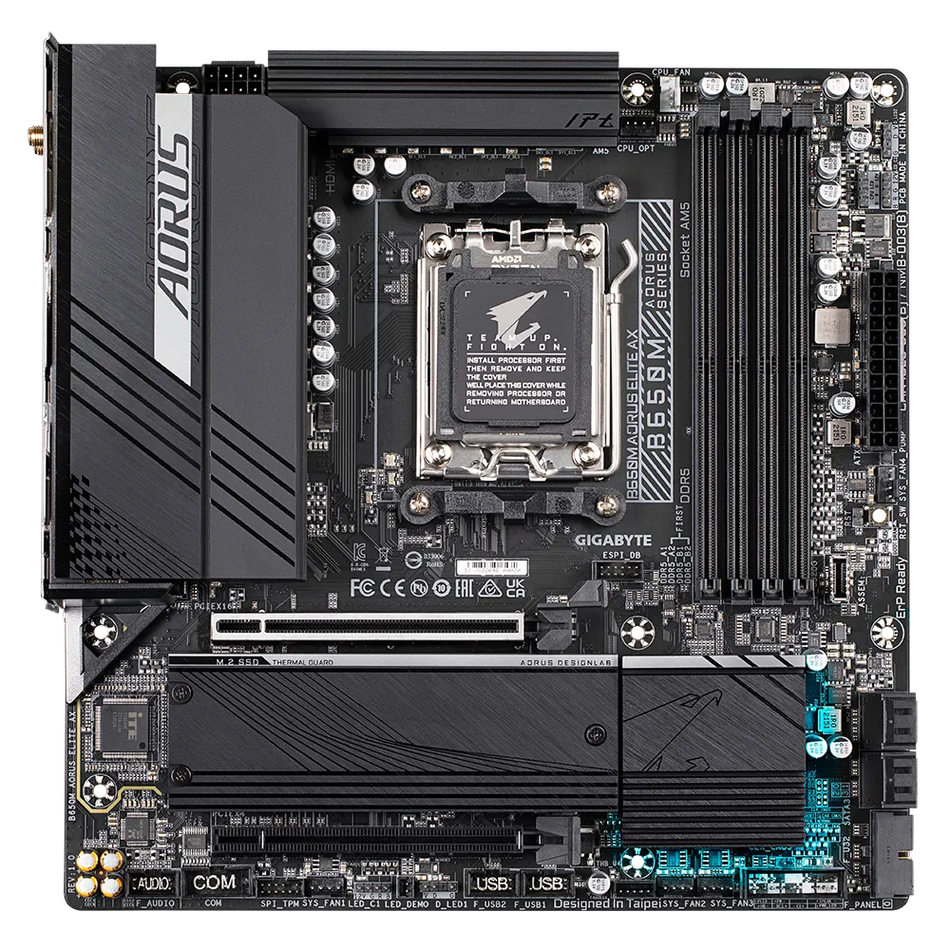 Tarjeta Madre Gigabyte B650M AORUS ELITE AX, SKT AM5, Micro ATX, 4x DIMM DDR5