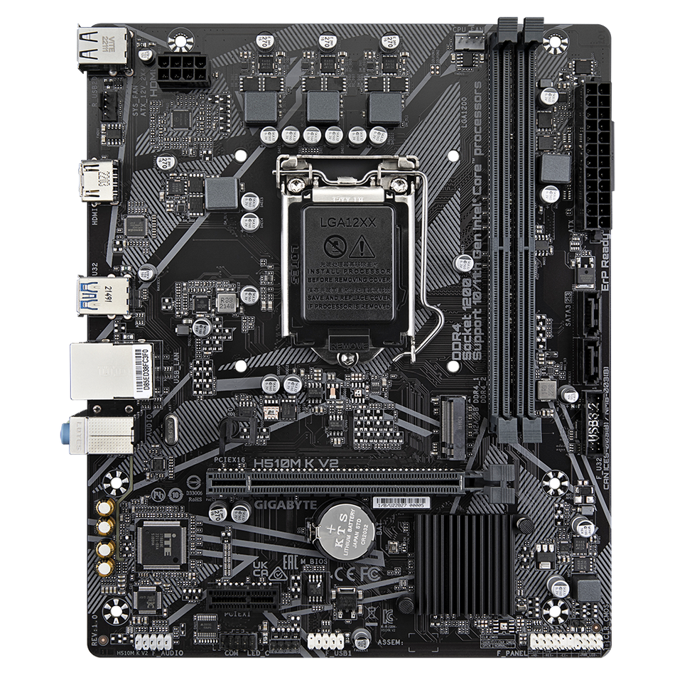 Tarjeta madre Gigabyte H510M K V2, LGA 1200, 2 DDR4-SDRAM, PCI Express 3.0