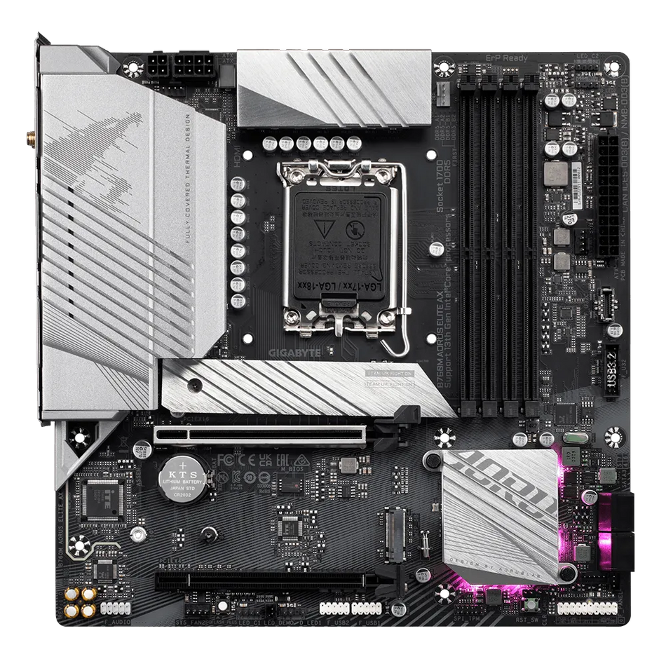 Tarjeta Madre Gigabyte B760M AORUS ELITE AX LGA 1700, 4 DDR5-SDRAM, Micro ATX