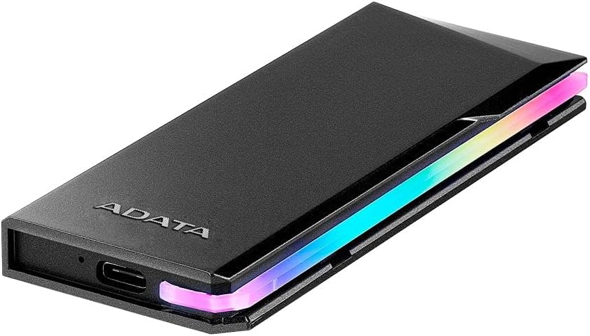 Enclosure ADATA EC700G RGB para M.2, SATA/PCIe SSD, USB 3.2 GEN 2 Tipo-C, Color Negro
