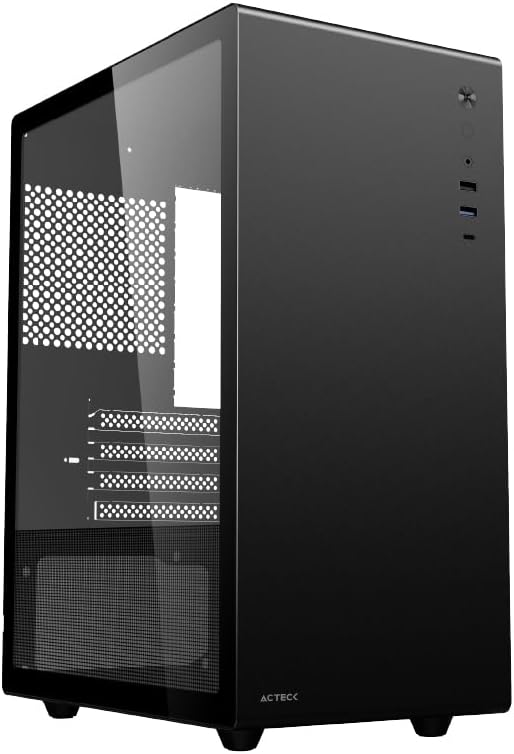Gabinete Acteck Neuss Pro GI717 Mini-Tower, Micro-ATX/ITX, Ventana lateral, sin fuente, Negro