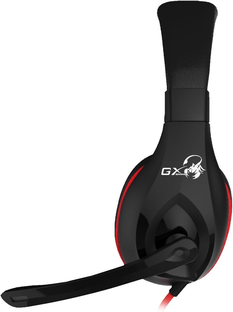 Audifonos Genius HS-G560, 3.5mm, Alambrica, con Microfono, Negro/Rojo