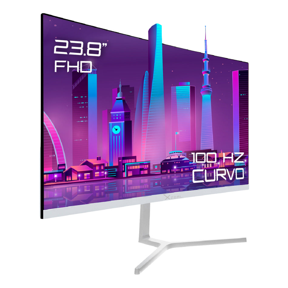Monitor Gamer Curvo XZEAL 23.8" XST-570, 100HZ, VGA, HDMI, Full HD, Blanco