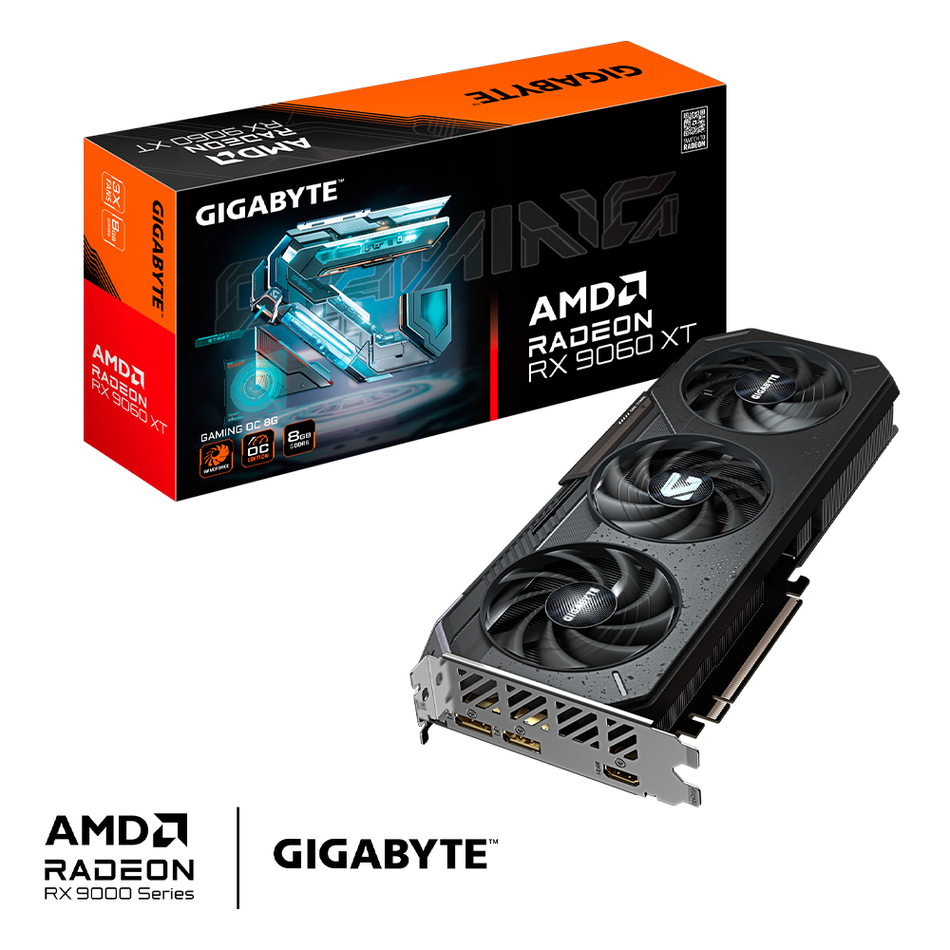 Tarjeta de Video GIGABYTE Radeon RX 9060 XT GAMING OC 8G, 8 GB, 128 Bit, GDDR6, PCI Expressx16 5.0
