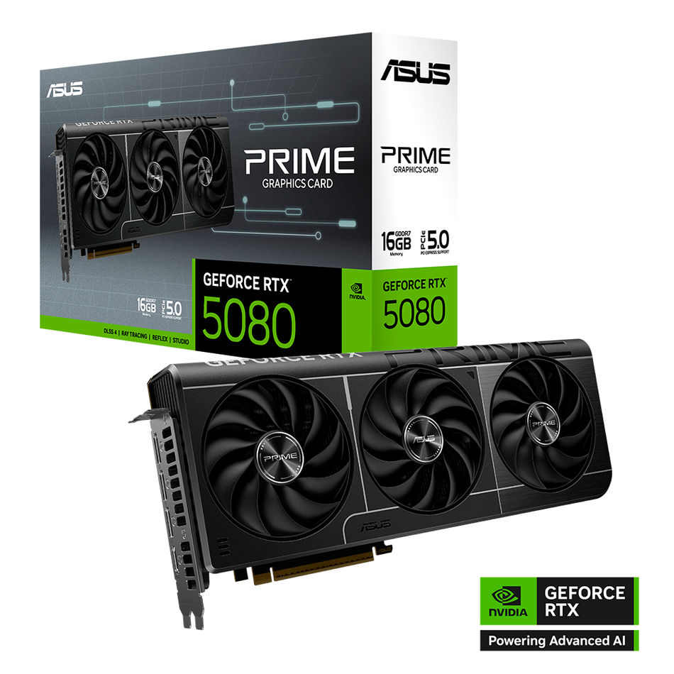 Tarjeta de Video ASUS Prime GeForce RTX 5080, 16 GB, 256 Bit, GDDR7, PCI Express 5.0, 3xDP, HDMI