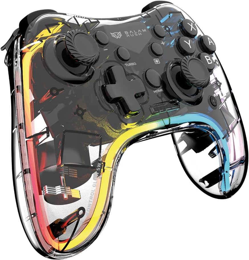 Control Balam Rush Kontrol Glow SWG600 Inalambrico, USB-C, Bluetooth, Transparente