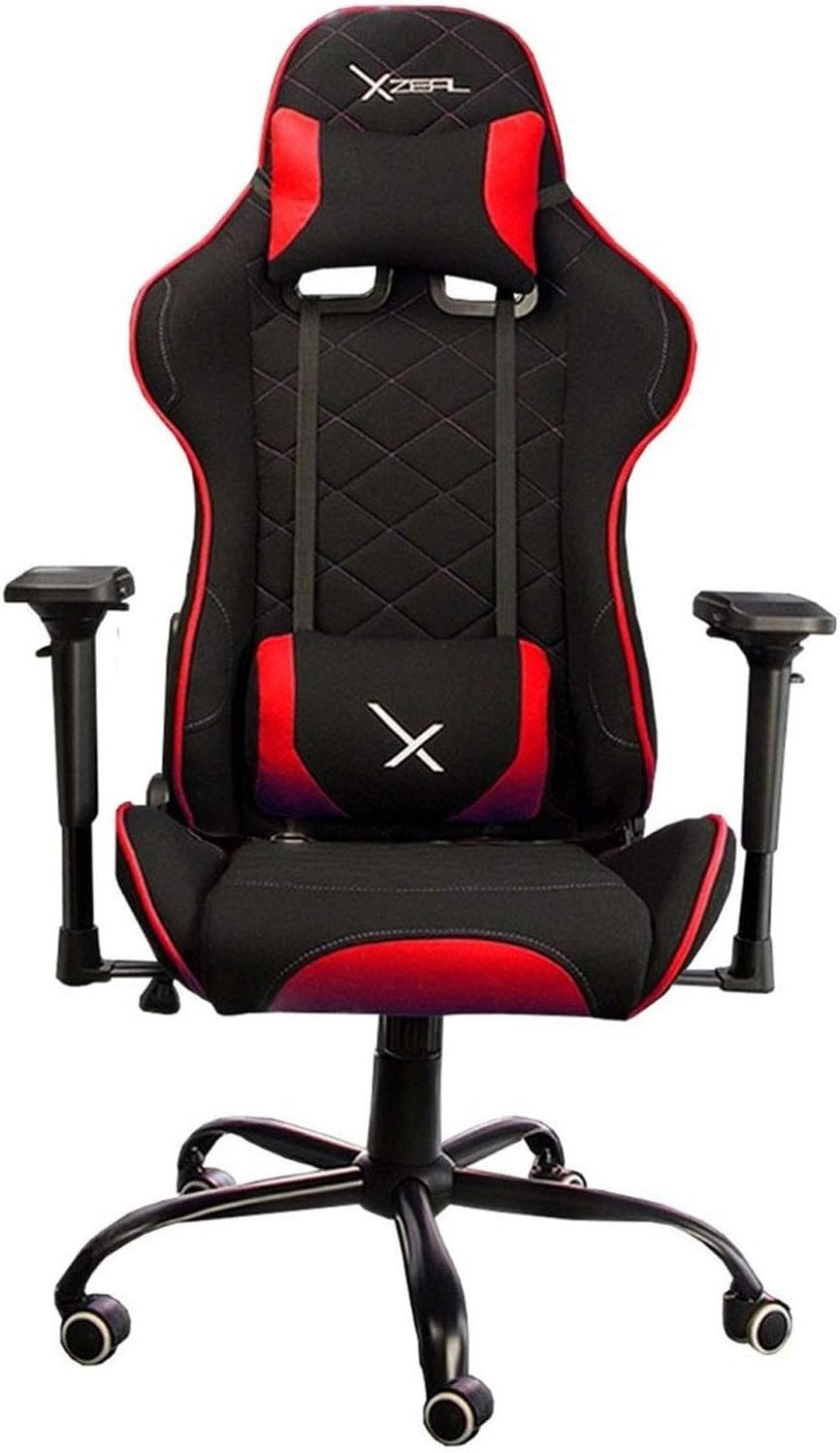 Silla Gamer Xzeal XZSXZ25R, Reposa-Brazos, Forro Tela, Rojo/Negro