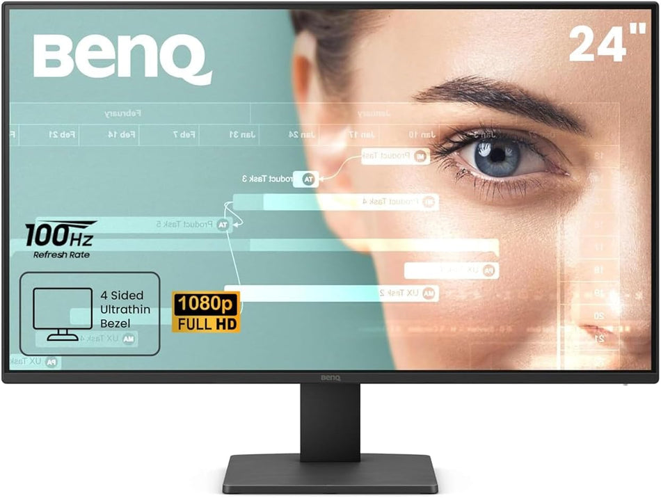 Monitor BenQ GW2491 LED, 23.8", Full HD, IPS, 100 Hz, 5ms, DisplayPort/HDMI, Negro