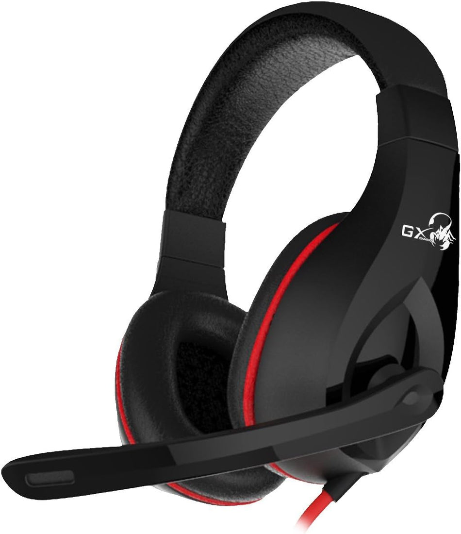 Audifonos Genius HS-G560, 3.5mm, Alambrica, con Microfono, Negro/Rojo