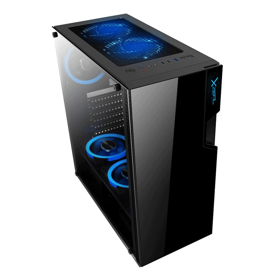 Gabinete XZEAL XZ130, torre ATX, panel lateral, 3 Ventiladores 12cm RGB, Negro