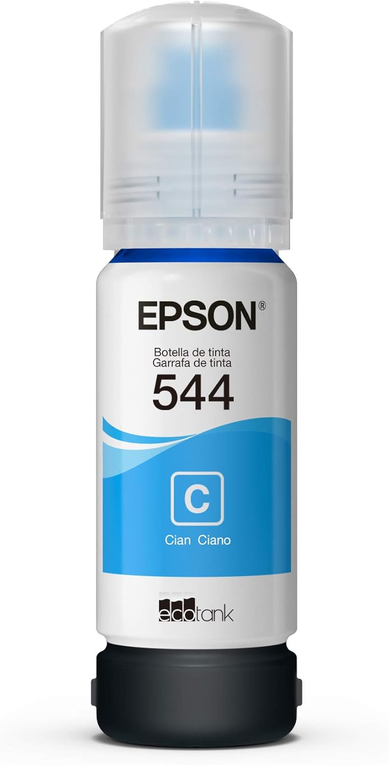 Botella de Tinta Epson Ecotank 544 Color Cyan 65ml, Para l110/l3110/l3150/l5190 original