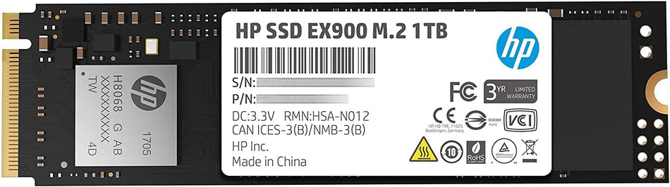 SSD HP EX900, 1TB, M.2, NVMe, PCI Express 3.0, Lectura 2100 MB/s, Escritura 1500 MB/s