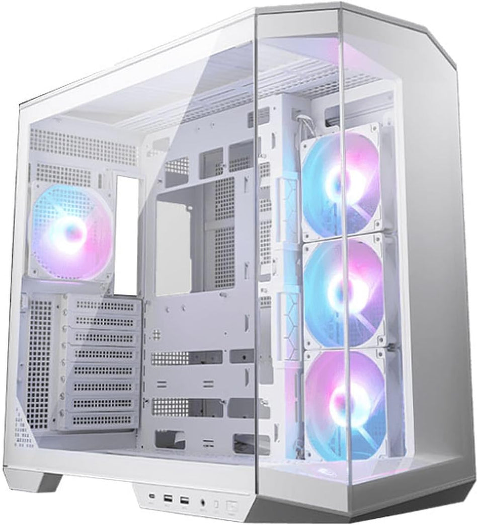 Gabinete MSI MAG Pano 100R PZ, Midi Tower, ATX, Micro-ATX, Mini-ITX, USB 3.0, 4x Ventiladores 120mm, Blanco