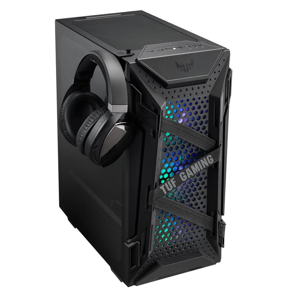 Gabinete ASUS TUF Gaming GT301, media torre, Ventana de Cristal, ATX, Micro-ATX, Mini-ATX, 4x Ventiladores, Negro
