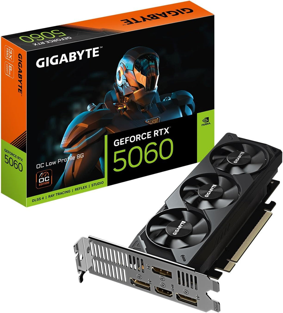 Tarjeta de Video GIGABYTE GeForce RTX 5060 OC Low Profile 8G , 8GB, 128 Bit, GDDR7, PCI Express 5.0