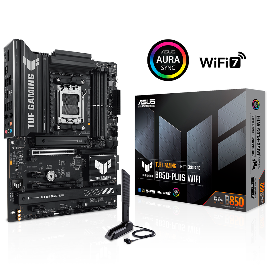 Tarjeta Madre ASUS TUF GAMING B850-PLUS WIFI, ATX, Socket AM5,4xDDR5, HDMI/DP, PCIE 5.0, Wi-Fi 7