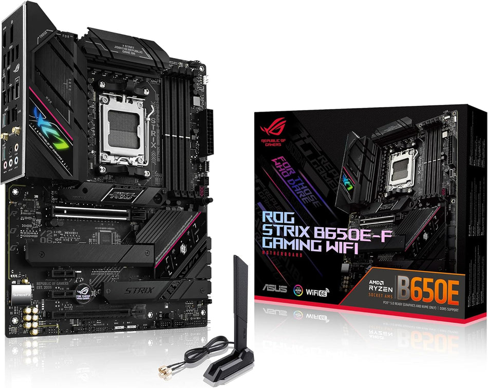 Tarjeta madre ROG Strix B650E-F Gaming WiFI, AM5 ATX, DDR5, WiFi 6E, Aura Sync RGB