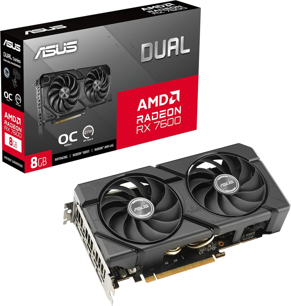 Tarjeta de Video ASUS Dual DUAL-RX7600-O8G-EVO Radeon RX 7600, 8 GB, 128 Bit, GDDR6, PCI Express 4.0