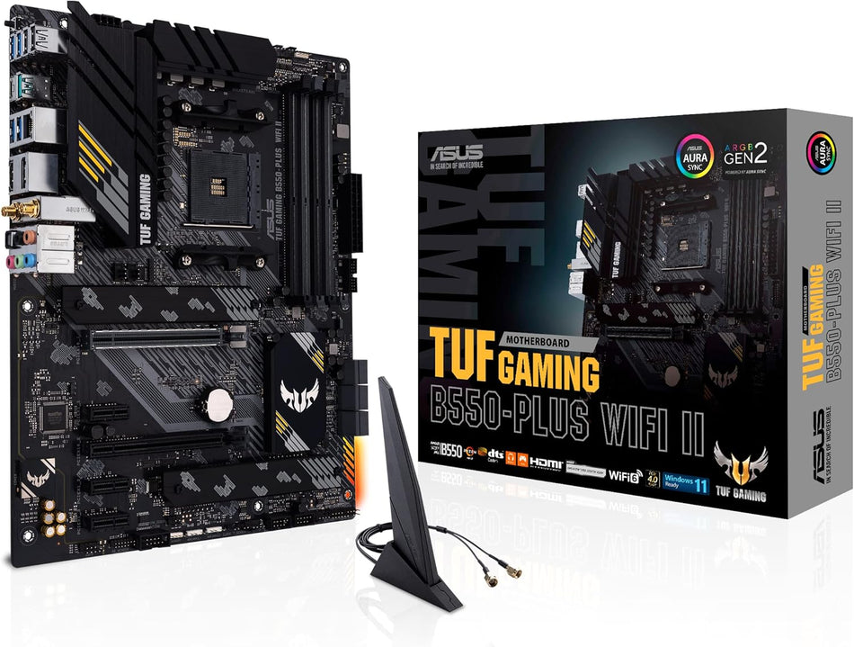 Tarjeta madre ASUS TUF GAMING B550-PLUS WIFI II Socket AM4, 4 DDR4-SDRAM, ATX, Wifi Si, Bluetooth Si