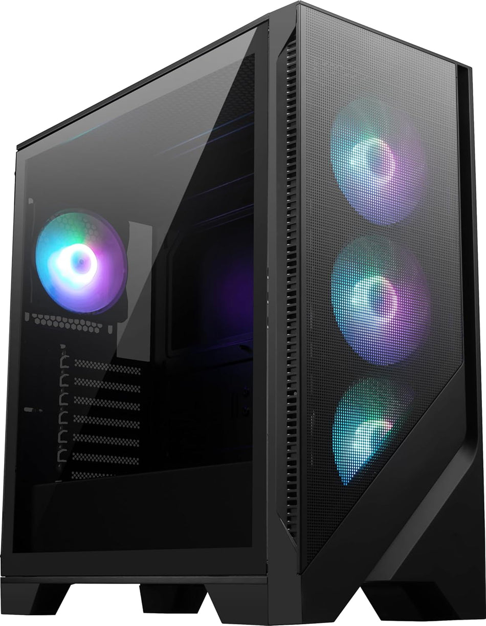 Gabinete MSI MAG FORGE 321R AIRFLOW, ATX, Panel Acrilico, 4x Vent RGB, Midi Tower, Negro