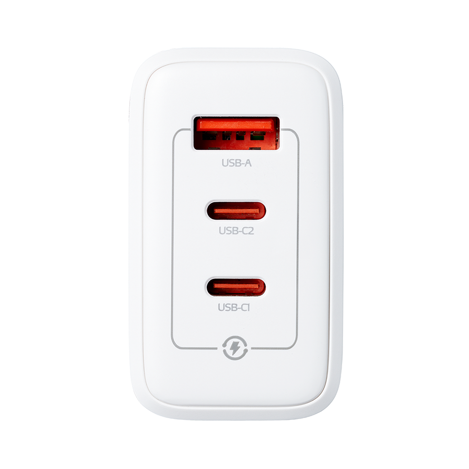 Cargador de Pared Adata Gan USB Charger, 65 W, 2x USB Tipo C, 1xUSB A, Enchufe Plegable, Color Negro