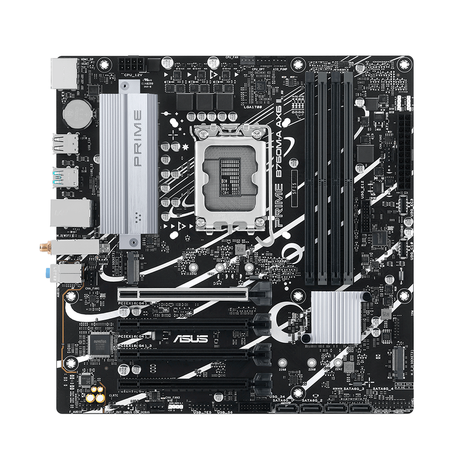 Tarjeta Madre Asus PRIME B760M-A AX6 II, Intel Socket LGA1700, Micro ATX, 4xDDR5, HDMI/DP