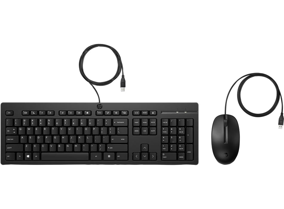 Kit de Teclado y Mouse HP 225, Alambrico, USB, Ingles, Negro